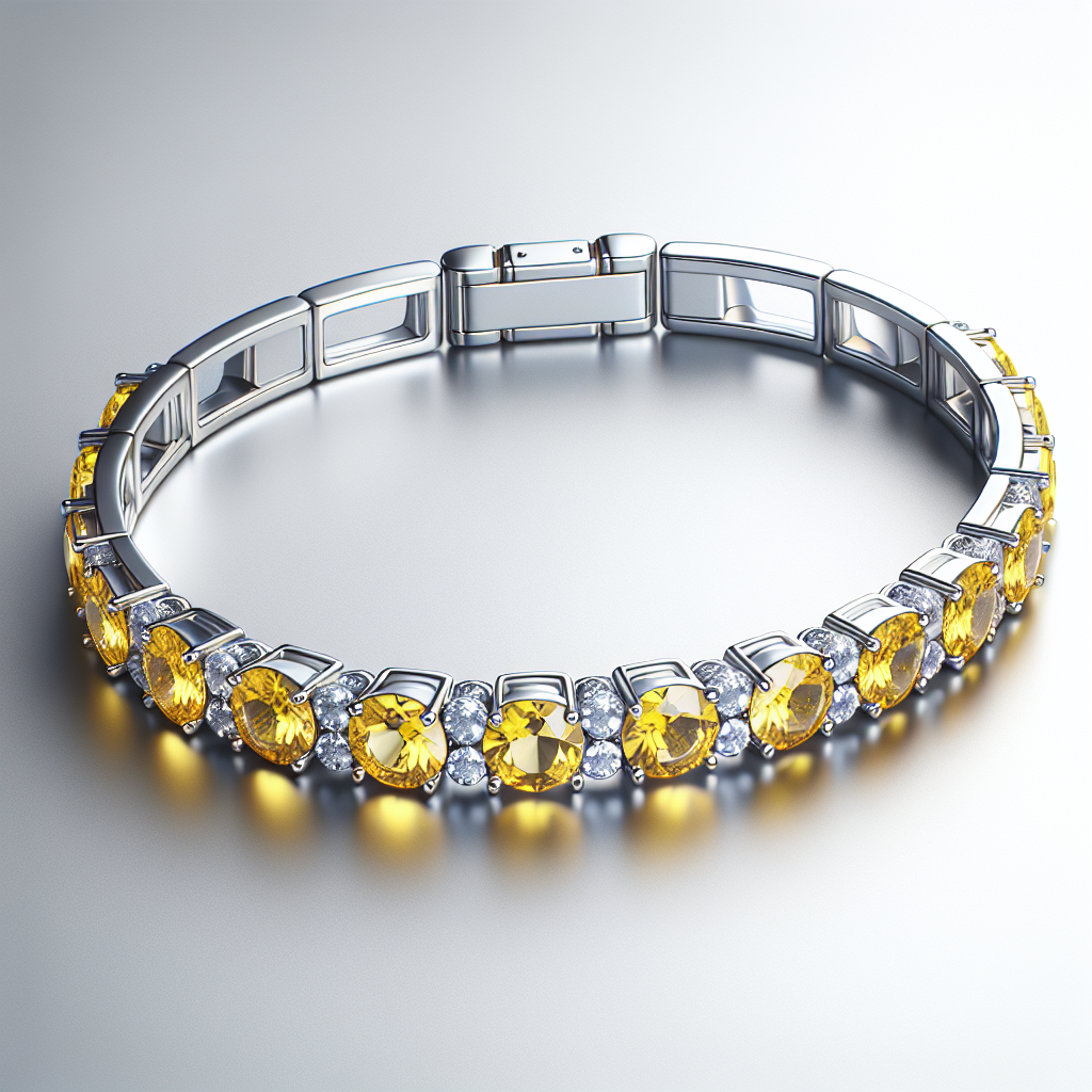 Modern 14K White Gold Tennis Bracelet