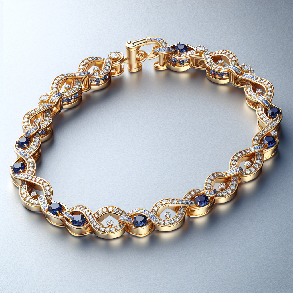 Charmingly Chic Sapphire and Diamond Link Bracelet