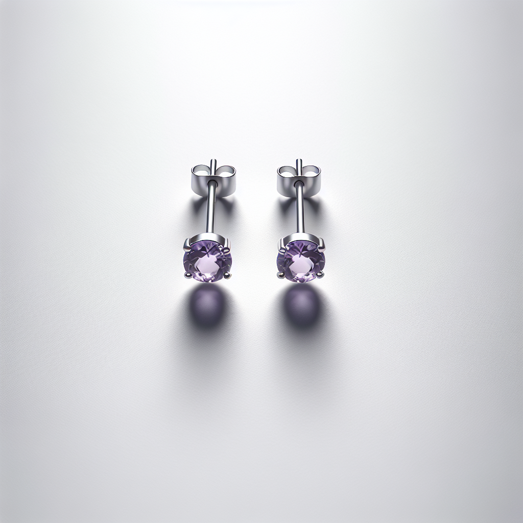 Minimalist Amethyst Stud Earrings