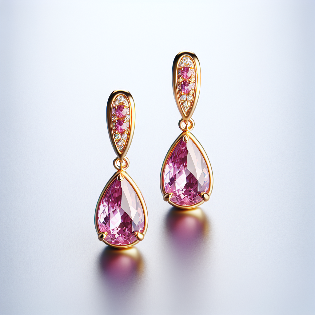 Pink Sapphire Teardrop Earrings