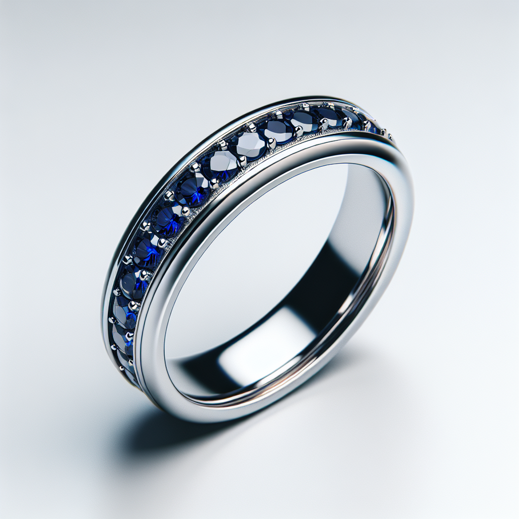 Elegant Blue Sapphire Wedding Band