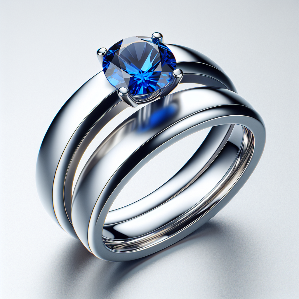 Sleek Sapphire Solitaire Band