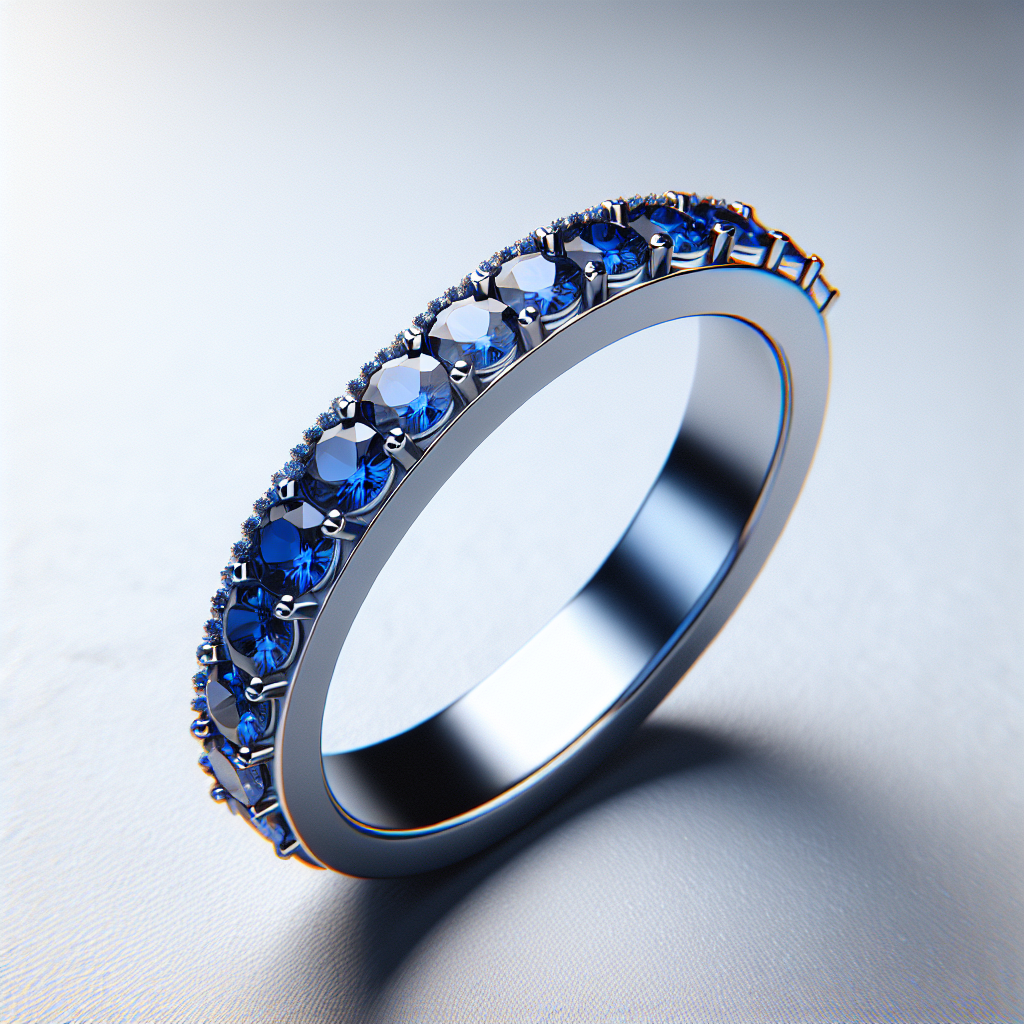 Minimalist Blue Sapphire Eternity Band