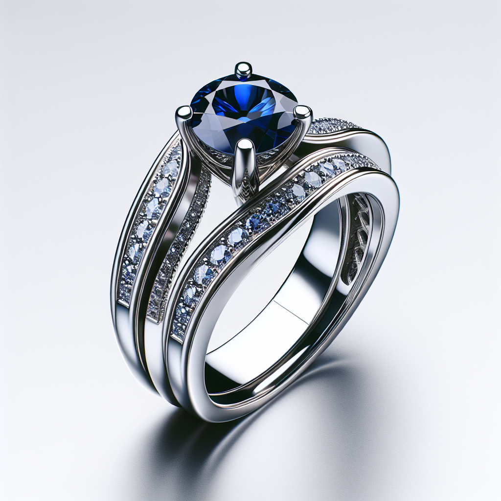 Sophisticated Blue Sapphire Split Shank Ring