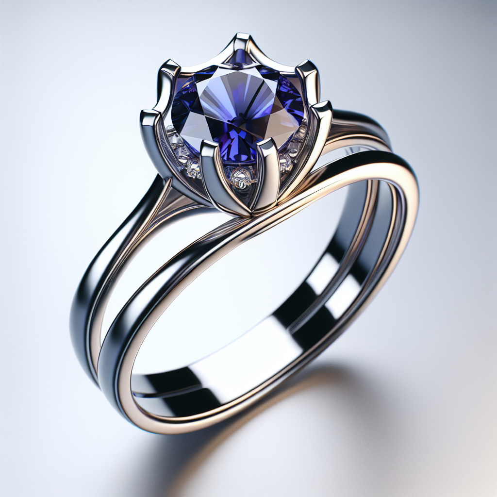 Modern Tension Set Sapphire Ring