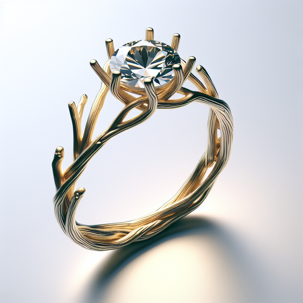 Nature-Inspired Twig Engagement Ring