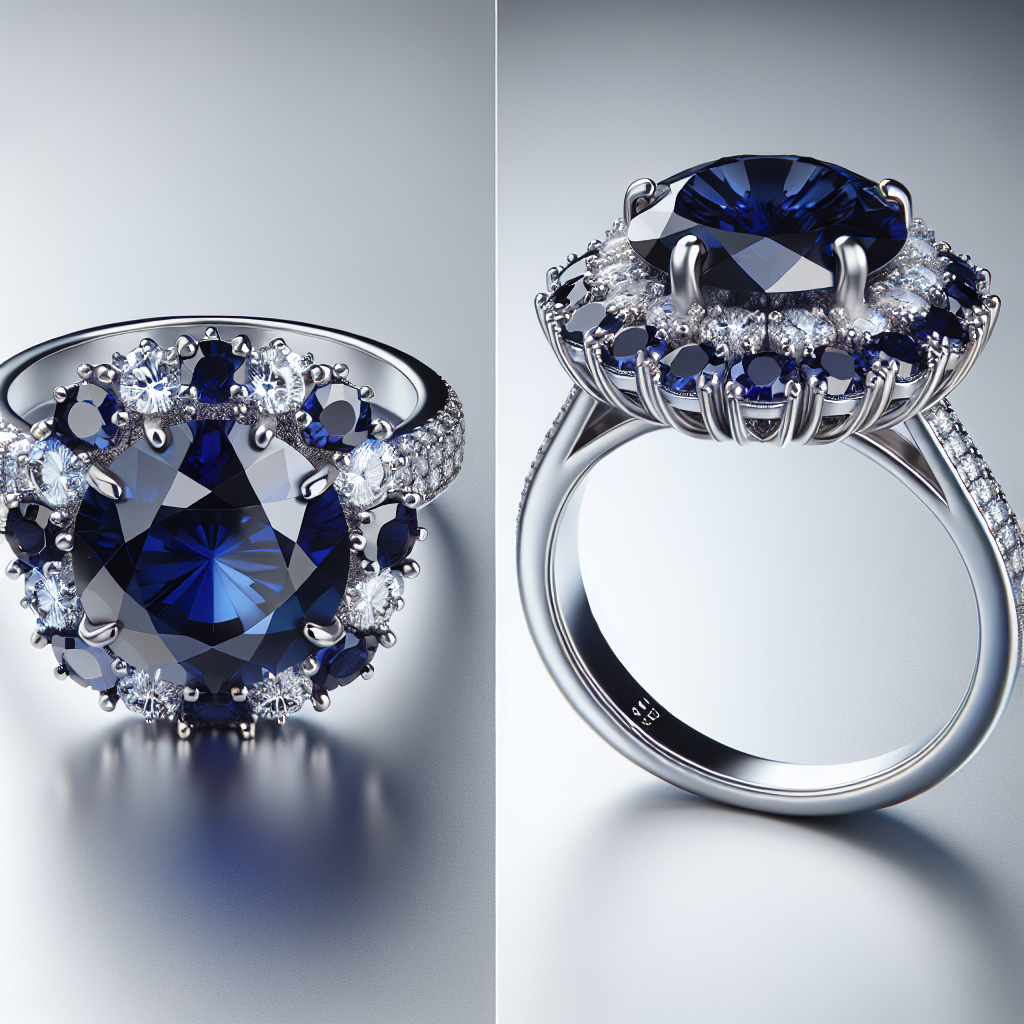 Royal Blue Sapphire Cluster Ring