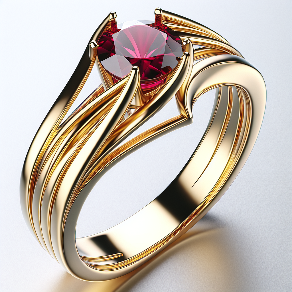 Sleek Ruby Tension Set Ring
