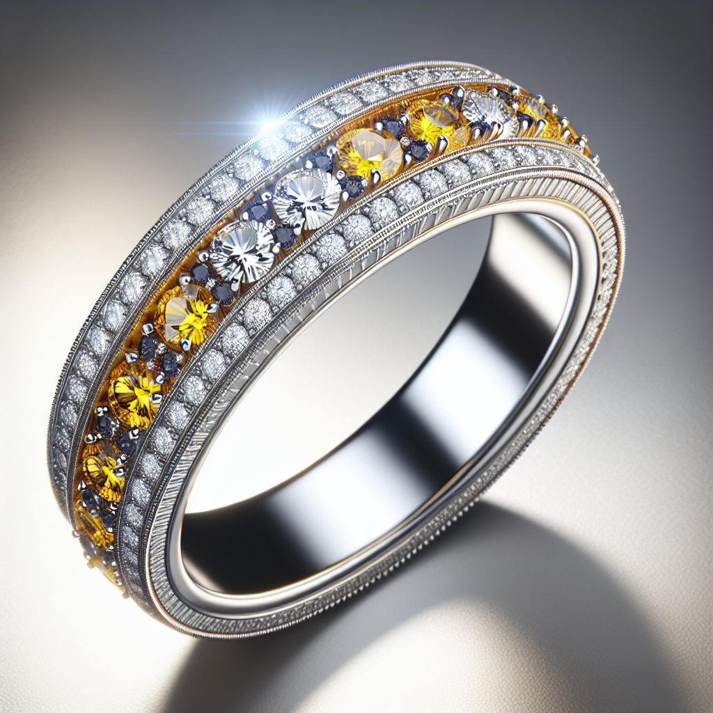 Luxurious Radiance Diamond and Yellow Sapphire Band