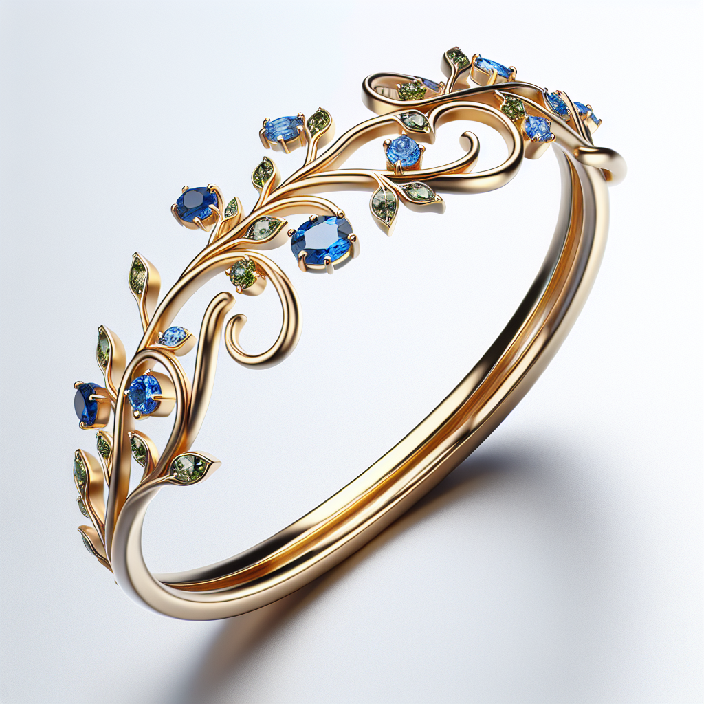 Nature-Inspired Blue Sapphire Vine Band