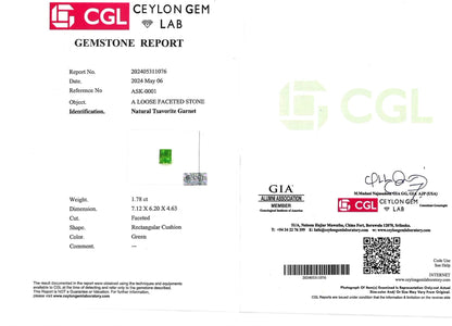Tsavorite - 1.78ct - Rectangular Cushion