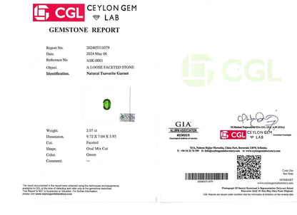 Tsavorite  - 2.07ct - Oval Mixed Cut