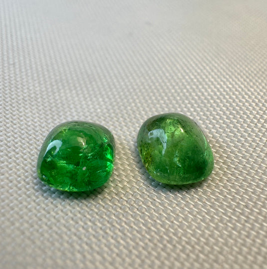 Tsavorite Matching Pair - 3.53 cttw - Rectangular Cushion