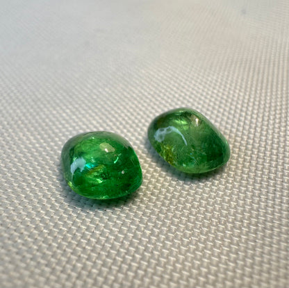 Tsavorite Matching Pair - 3.53 cttw - Rectangular Cushion