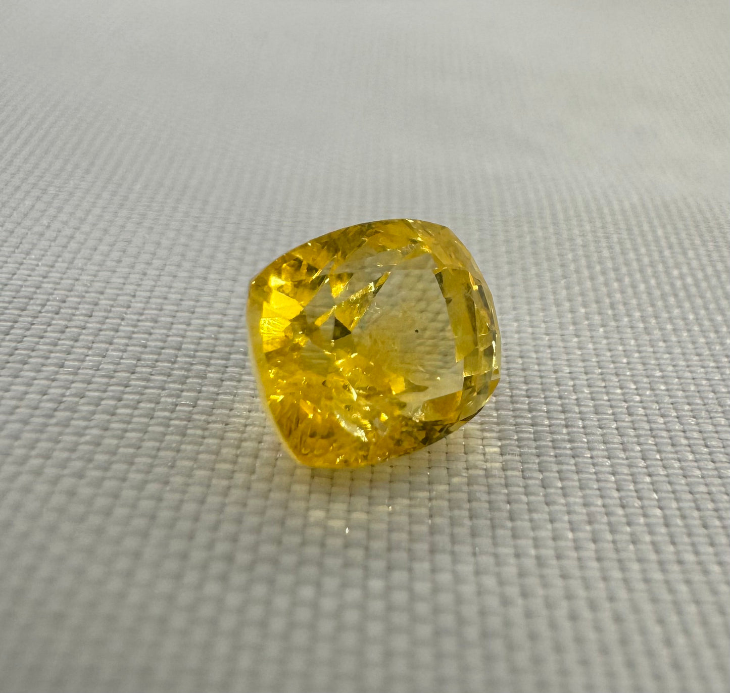GIA Certified Natural Yellow Sapphire 3.01ct Cushion Mixed Cut