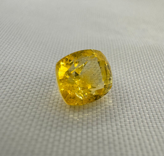 GIA Certified Natural Yellow Sapphire 3.01ct Cushion Mixed Cut
