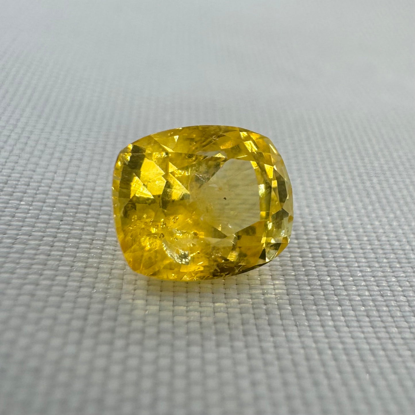 GIA Certified Natural Yellow Sapphire 3.01ct Cushion Mixed Cut