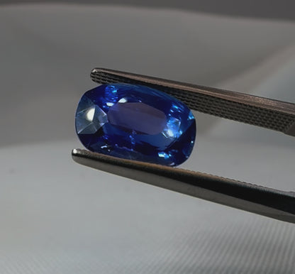 GIA Certified | Natural Blue Sapphire |Cornflower Blue | Cushion cut | 3.90ct