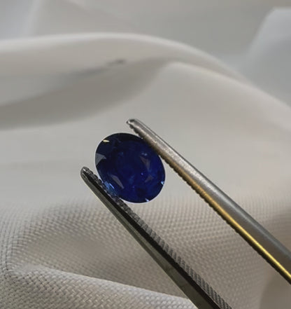 GIA Certified Natural Blue Sapphire 0.98ct Oval Mixed Cut