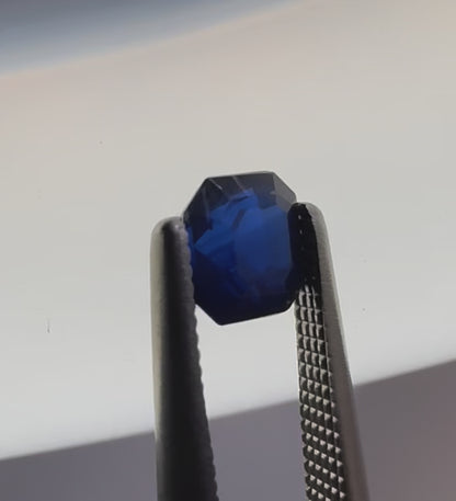 Natural Blue Sapphire - 0.67ct - Octagon Step Cut